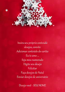 Cartão com árvore de Natal de floco de neve