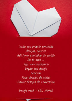 Cartão com coração de origami