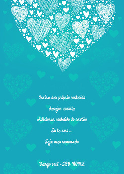 Cartão com corações azuis