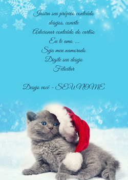 Cartão com gatinho de Natal