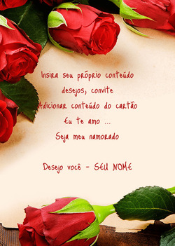 Cartão com rosas vermelhas
