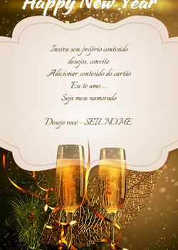 Cartão com taças de champanhe