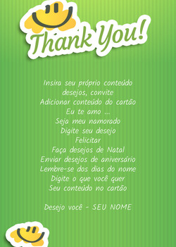 Cartão de agradecimento verde