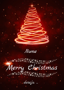 Cartão de árvore de Natal em espiral