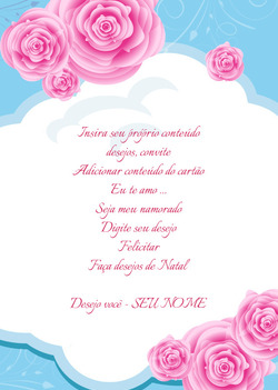 Cartão decorado com rosas