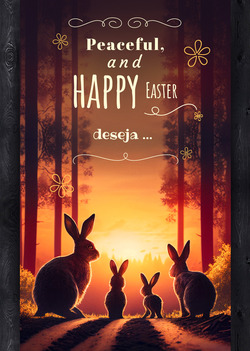 Cartões de Páscoa com um coelho