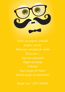 Emoji amarelo com bigode e óculos